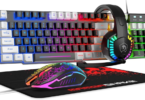 Gaming keyboard and mouse with headset
